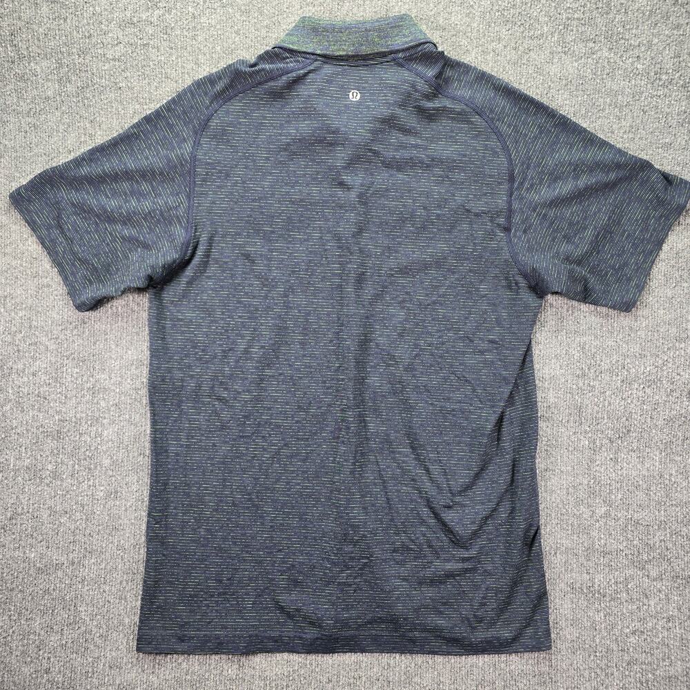 Lululemon Metal Vent Tech Polo Shirt Mens Large Blue Short Sleeve Performance - Picture 2 of 7